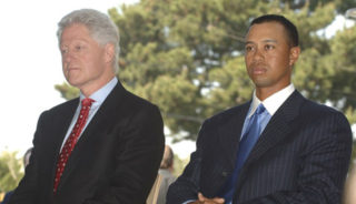 Woods and Clinton's uncomfortable encounter