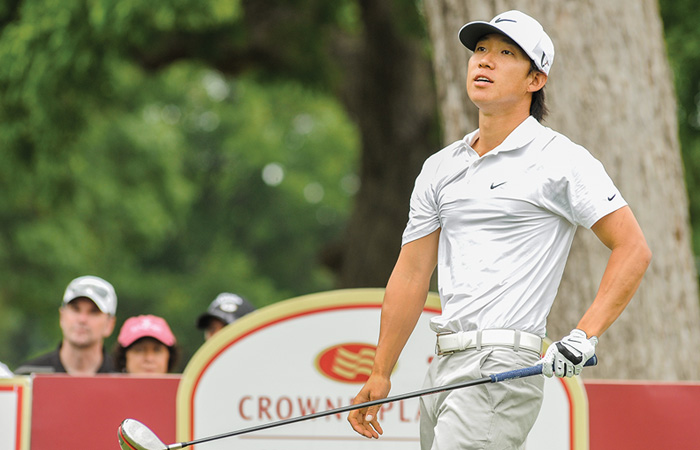 Photo: Anthony Kim's belt buckle is seen during the first round of the 2009  Presidents Cup in San Francisco - SFP20091008319 