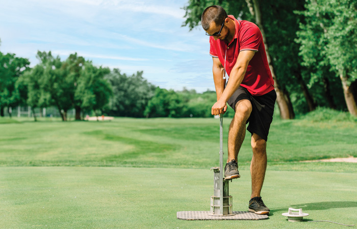  /></p>
<p><strong>Turfgrass Science</strong></p>
<p>The most obvious science that is used by golf course maintenance professionals is turfgrass science. Turfgrass science is the study of the grasses, soil, water, plant pests, etc., and the environment required for these plants to thrive. Turfgrass comes in many varieties, both warm and cool season and tall and short varieties, providing many environmental benefits (turf is an excellent filter for cleaning air and water) beyond the obvious aesthetic and recreational value. Turf is literally the canvas that the game of golf is painted on. Turfgrass science research continues to give the golf course superintendent better grasses that are more drought-tolerant, pest-resistant and even greener than their older versions.<span class=