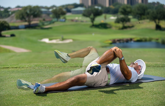 /></p>
<p><strong>Standing Hip Rotation x 5 each side</strong></p>
<p>In standing position, place left foot on stable surface (i.e. chair or bench). Rotate body as far as you are able toward the right leg that is in a stance position, not allowing right leg to bend. Hold for three seconds. Repeat on opposite side.<span class=